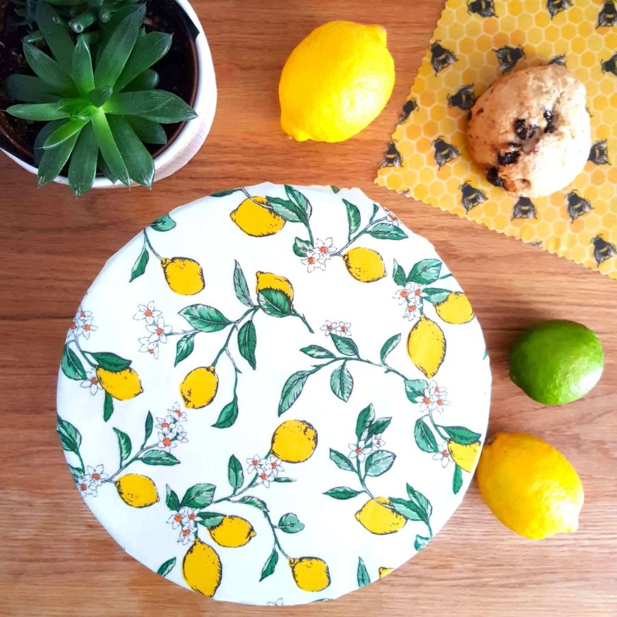 Sandwich Beeswax Wraps Set Lemony Bees