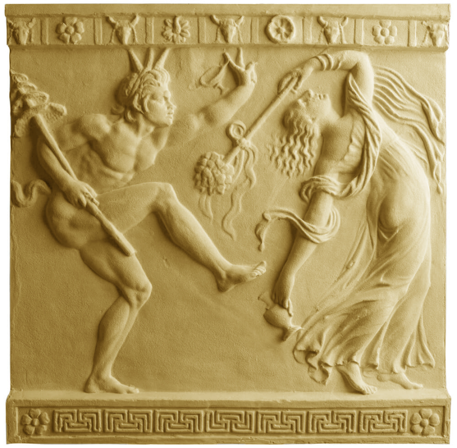 Dancing Girl & Faun Plaque - Farbe Bath