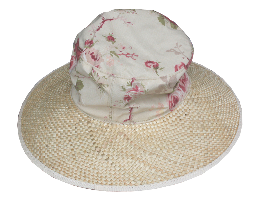 English Rose Stroh-/Leinenhut Pink